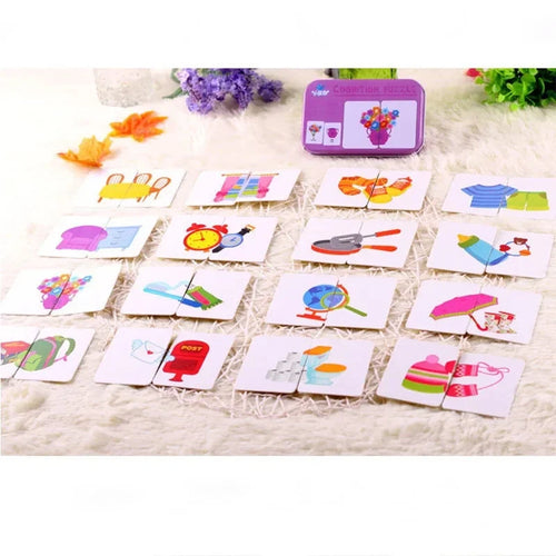 Baby Puzzle Montessori Educational Toys Wood Puzzle Games Iron Box Children Animal Wooden Puzzles For Kids 2 3 4 Year